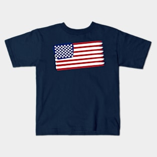 Painted Style US Flag Kids T-Shirt